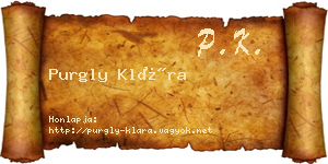 Purgly Klára névjegykártya