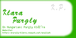 klara purgly business card